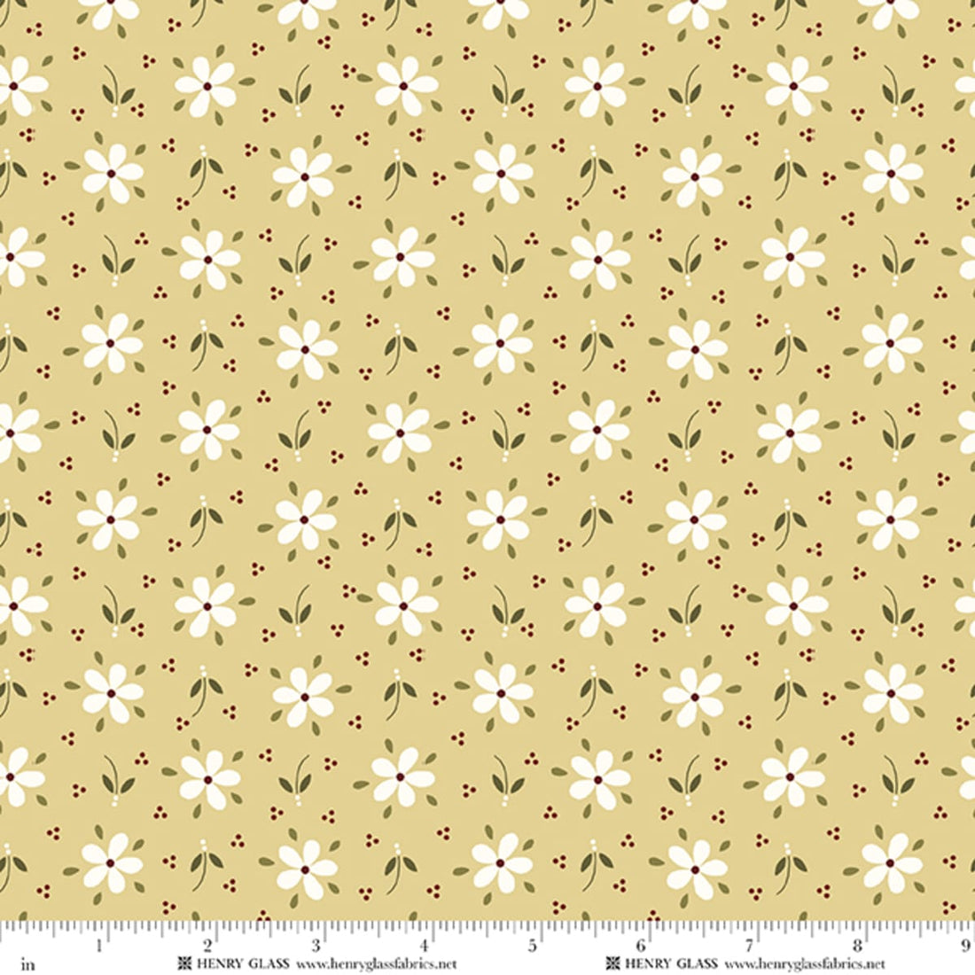 Yellow Floral EQS Fabric Henry Glass Wildflowers in Yellow Daisy - The Sewing Studio