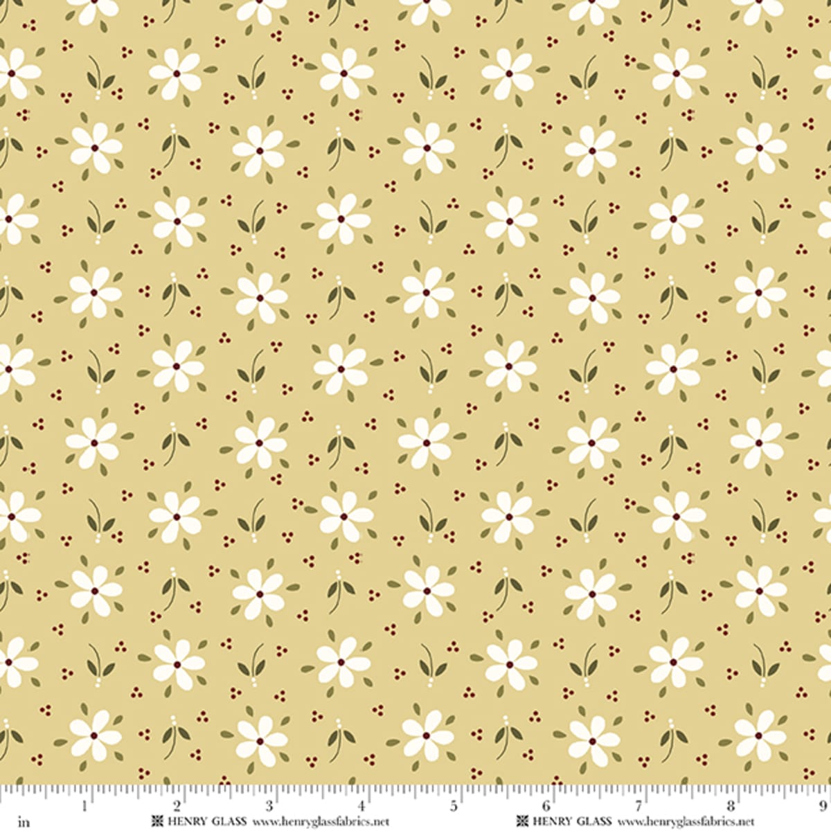 Yellow Floral EQS Fabric Henry Glass Wildflowers in Yellow Daisy - The Sewing Studio