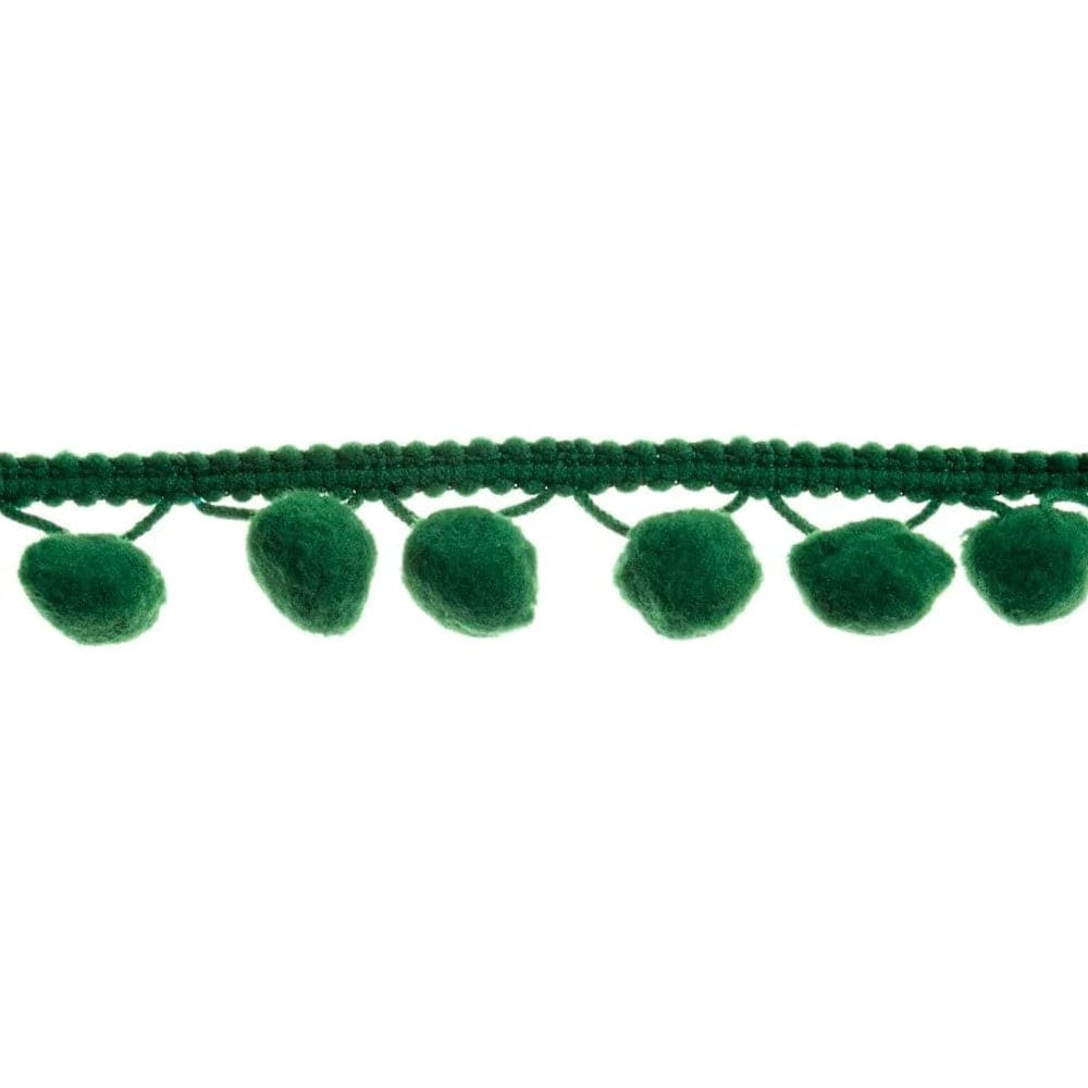 Essential Trimmings Craft Accessories Pom Pom Trim: 20mm: Forest Green. Price per metre  - The Sewing Studio
