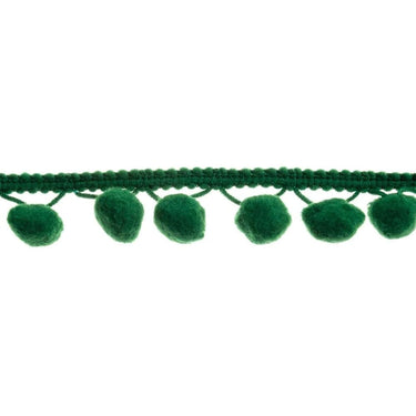 Essential Trimmings Craft Accessories Pom Pom Trim: 20mm: Forest Green. Price per metre  - The Sewing Studio for sale UK - The Sewing Studio