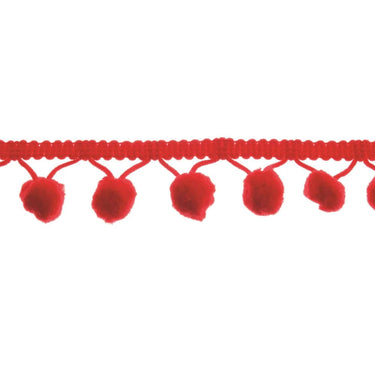 Essential Trimmings Craft Accessories Pom Pom Trim: 20mm: Red  - The Sewing Studio for sale UK - The Sewing Studio