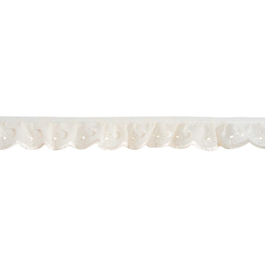 Essential Trimmings Lace Broderie Anglaise Frilled Lace Trim: 25mm: Cream  - The Sewing Studio for sale UK - The Sewing Studio