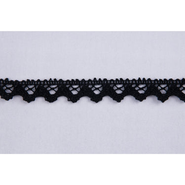 Essential Trimmings Lace Cotton Lace Trim: 16mm wide: Black. Price per metre.  - The Sewing Studio for sale UK - The Sewing Studio