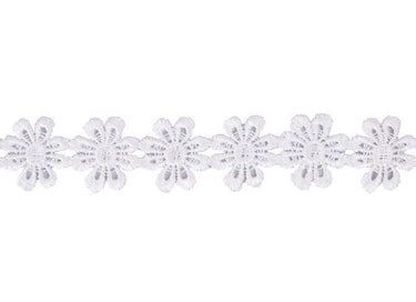 Essential Trimmings Lace Guipure Daisy Lace Trim: 25mm: White  - The Sewing Studio for sale UK - The Sewing Studio
