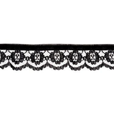 Essential Trimmings Lace Nylon Frilled Lace Trim: 25mm: Black. Price per metre.  - The Sewing Studio for sale UK - The Sewing Studio