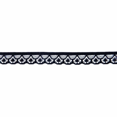 Essential Trimmings Lace Nylon Narrow Lace Trim: Black: 10mm wide. Price per metre.  - The Sewing Studio for sale UK - The Sewing Studio
