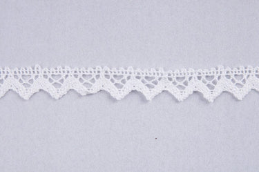 Essential Trimmings Lace Trim: Lace: Cotton: 16mm: White. Per metre.  - The Sewing Studio for sale UK - The Sewing Studio