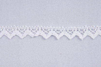 Essential Trimmings Lace Trim: Lace: Cotton: 16mm: White. Per metre.  - The Sewing Studio