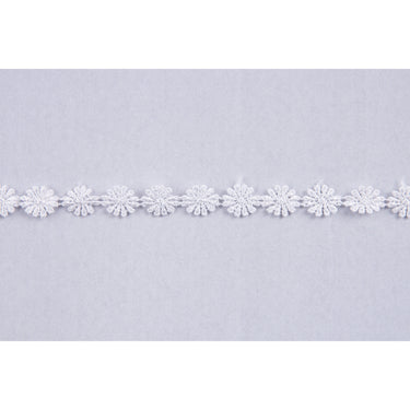 Essential Trimmings Lace White Daisy Lace Trim: 12mm  - The Sewing Studio for sale UK - The Sewing Studio