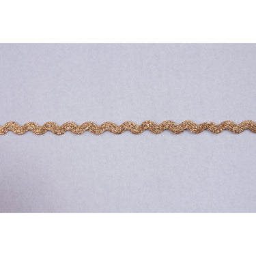 Essential Trimmings Ric Rac Polyester Metallic Ric Rac Trim: 8mm: Gold. Price per metre.  - The Sewing Studio for sale UK - The Sewing Studio