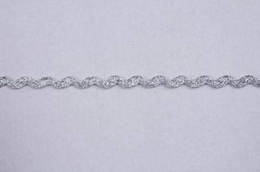 Essential Trimmings Ric Rac Polyester Metallic Ric Rac Trim: 8mm: Silver  - The Sewing Studio for sale UK - The Sewing Studio