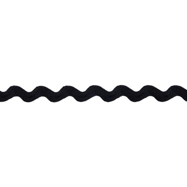 Essential Trimmings Ric Rac Polyester Ric Rac Trim: 14mm wide: Black. Price per metre.  - The Sewing Studio for sale UK - The Sewing Studio