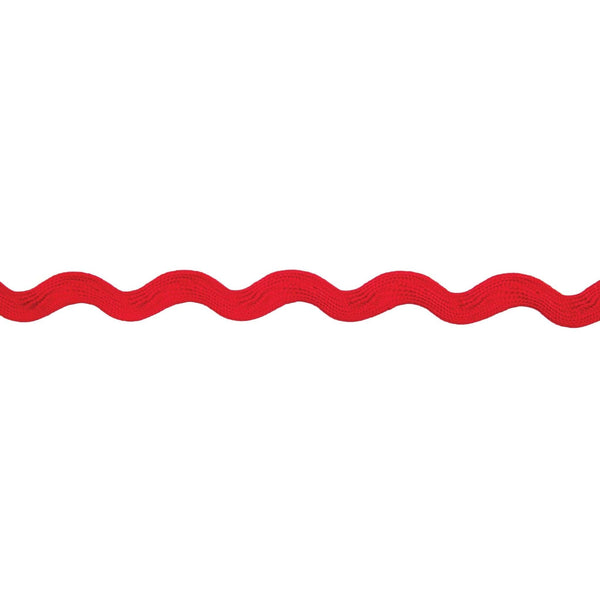 Polyester Ric Rac Trim: Red: 14mm. Price per metre.