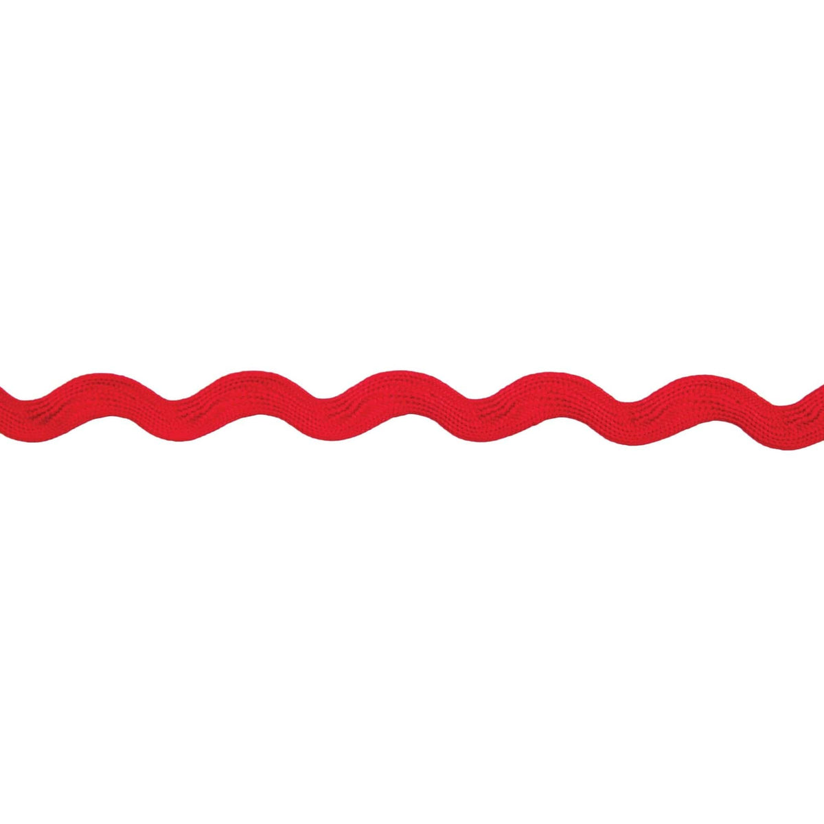 Red Ric Rac Border Polyester Ric Rac Trim: Red: 14mm. Price per metre.