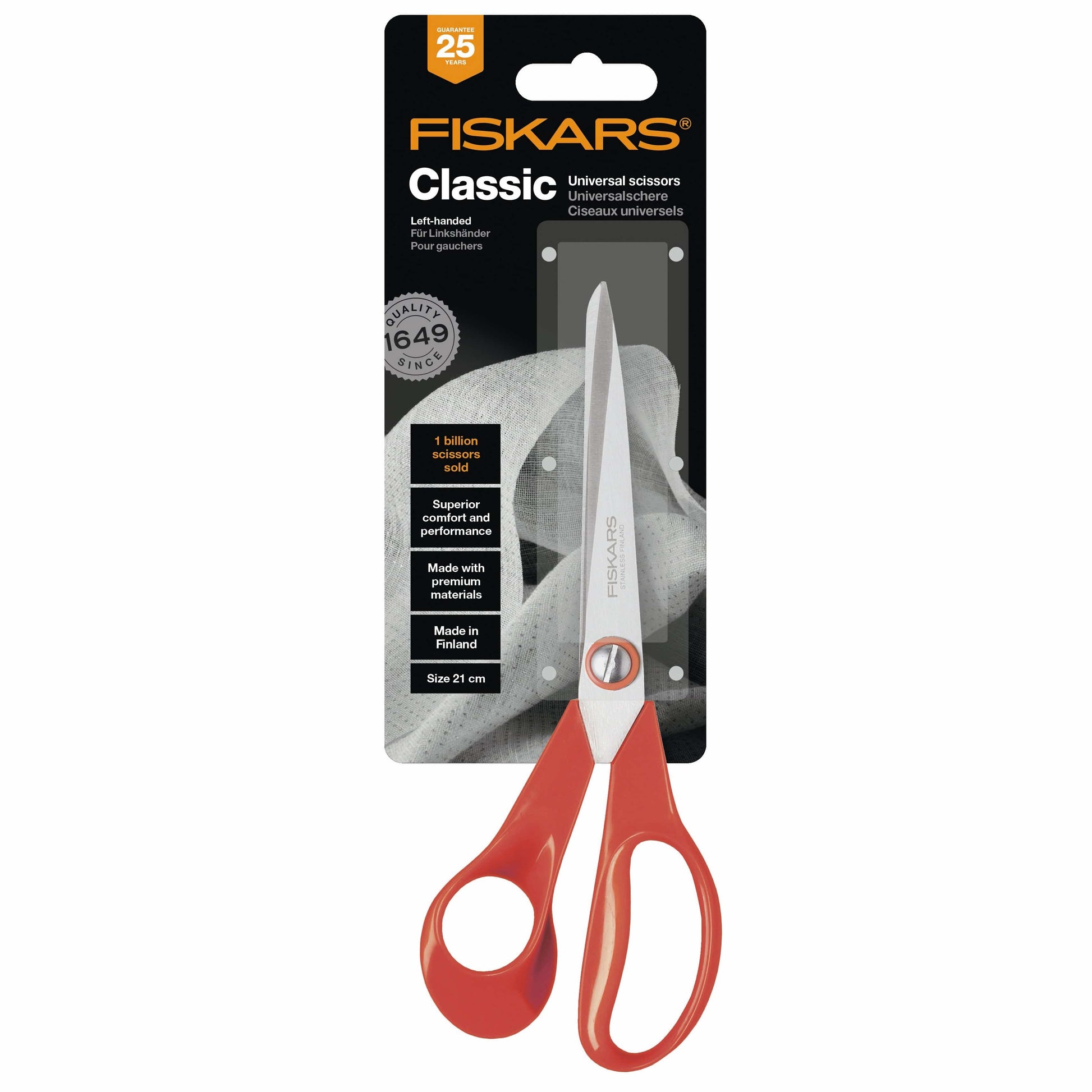 Fiskars Scissors Fiskars Classic Left Handed Scissors General Purpose 21cm  - The Sewing Studio