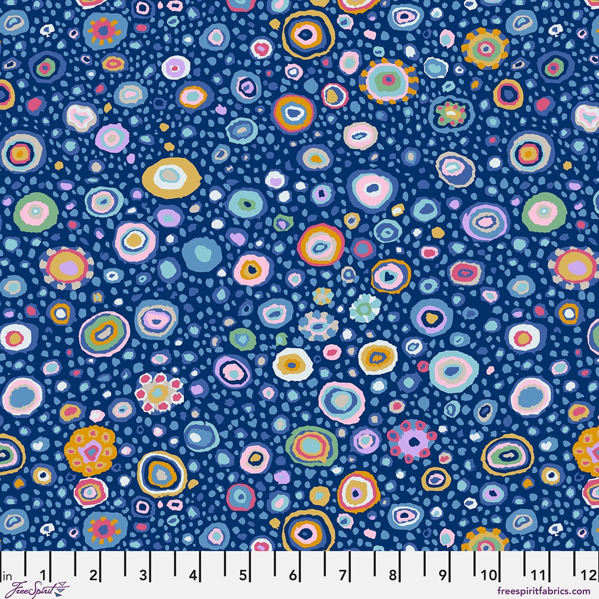 Blue Classic Prints, Spots and Dots Freespirit Fabric Kaffe Fassett Ode to Roman Glass in Blue - The Sewing Studio