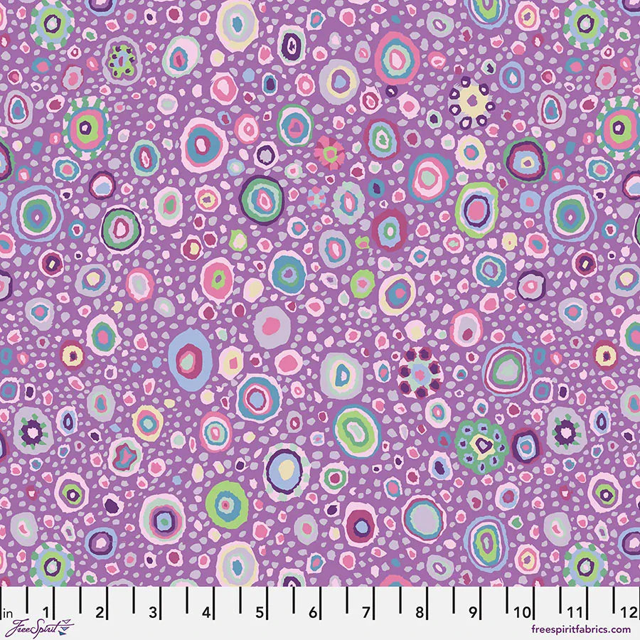 Purple Classic Prints, Spots and Dots Freespirit Fabric Kaffe Fassett Ode to Roman Glass in Lavender - The Sewing Studio