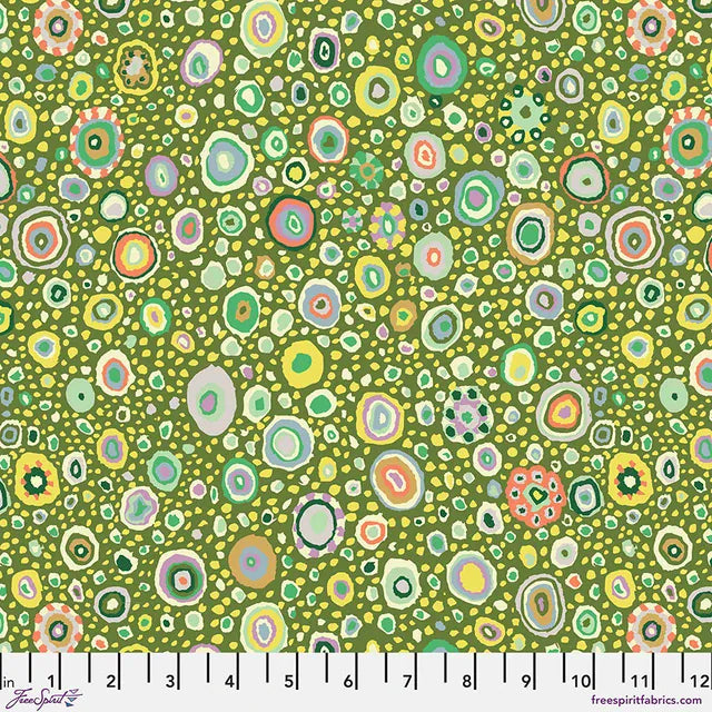 Green Classic Prints, Spots and Dots Freespirit Fabric Kaffe Fassett Ode to Roman Glass in Leafy - The Sewing Studio