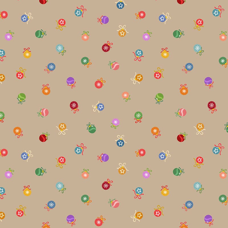 Brown Christmas, Small Print, Metallic Lewis and Irene Fabric Lewis & Irene Oh Christmas Tree Fabric - The Sewing Studio