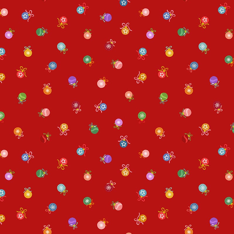 Red Christmas, Small Print, Metallic Lewis and Irene Fabric Lewis & Irene Oh Christmas Tree Fabric - The Sewing Studio
