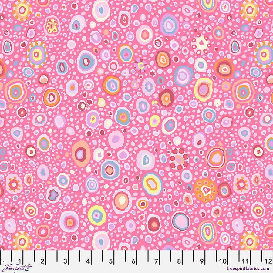 Pink Classic Prints, Spots and Dots Freespirit Fabric Kaffe Fassett Ode to Roman Glass in Pink - The Sewing Studio