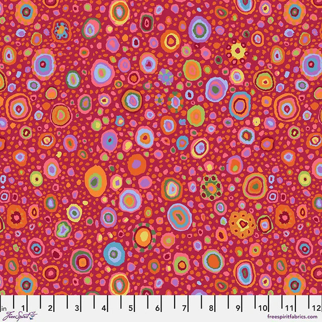 Red Classic Prints, Spots and Dots Freespirit Fabric Kaffe Fassett Ode to Roman Glass in Red - The Sewing Studio
