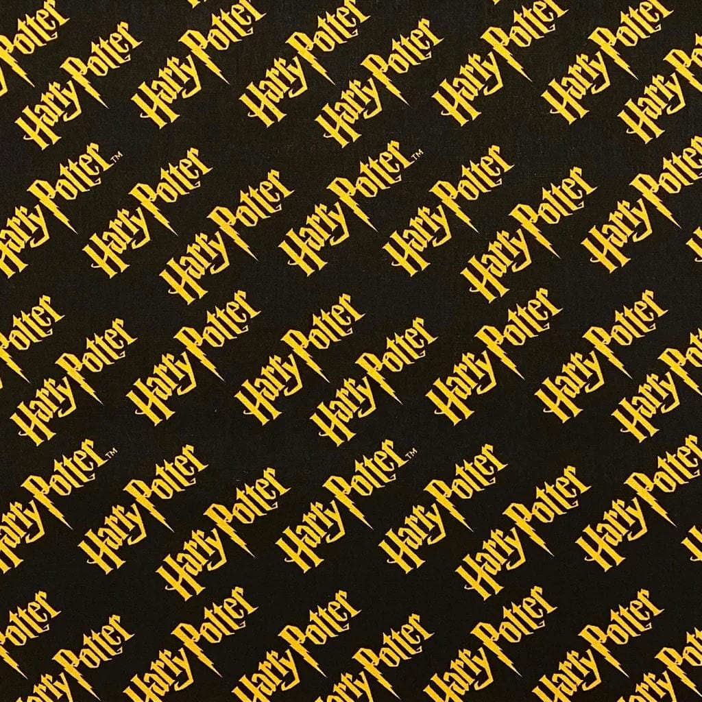 Harry Potter Diagonal Logo Black Quilting Fabric Whole Bolt 10 Metres