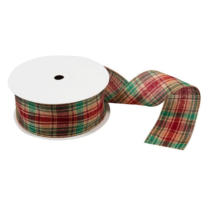 Groves Ribbon Premium Wire Edge Ribbon Tartan 63mm Wide  - The Sewing Studio