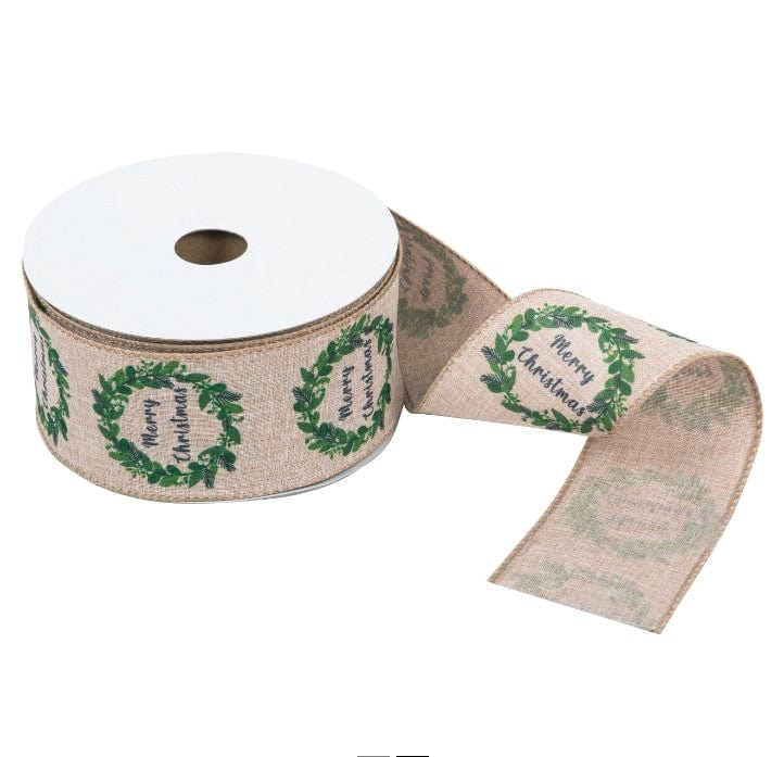 Groves Ribbon Premium Wire Edge Christmas Ribbon 63mm Wide  - The Sewing Studio