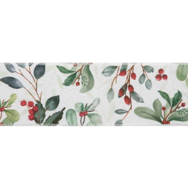Groves Ribbon Premium Wire Edge Christmas Ribbon 63mm Wide  - The Sewing Studio