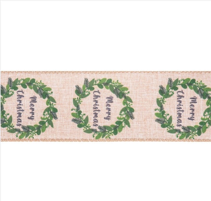Groves Ribbon Premium Wire Edge Christmas Ribbon 63mm Wide  - The Sewing Studio