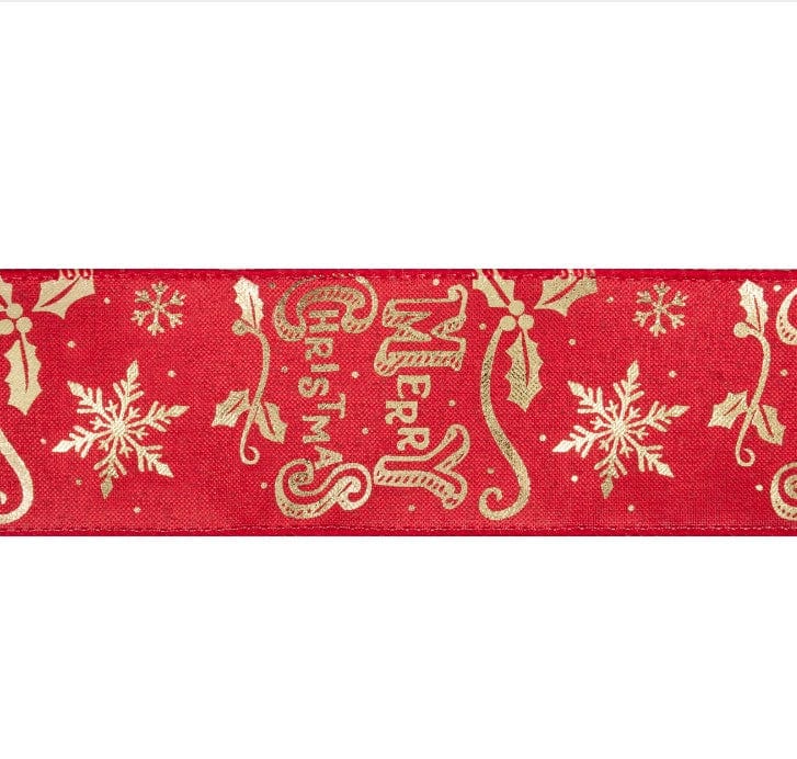 Groves Ribbon Premium Wire Edge Christmas Ribbon 63mm Wide  - The Sewing Studio