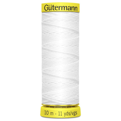 Gutermann Threads Gutermann Elastic Thread: Shirring: 10m reel. White  - The Sewing Studio