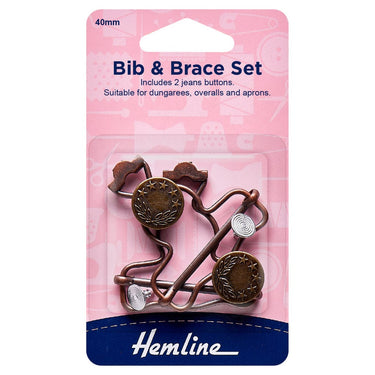 Hemline Eyelets & Fastenings Bib and Brace Set: 40mm: Bronze: 2 Pieces  - The Sewing Studio for sale UK - The Sewing Studio