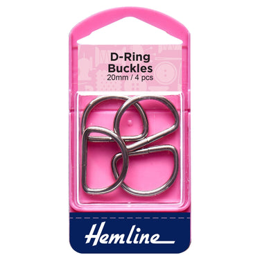 Hemline Eyelets & Fastenings D Rings 20mm Nickel 2 Pieces  - The Sewing Studio for sale UK - The Sewing Studio