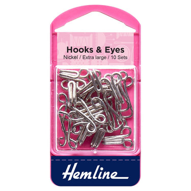Hemline Eyelets & Fastenings Hook and Eye Nickel Size 9  - The Sewing Studio for sale UK - The Sewing Studio