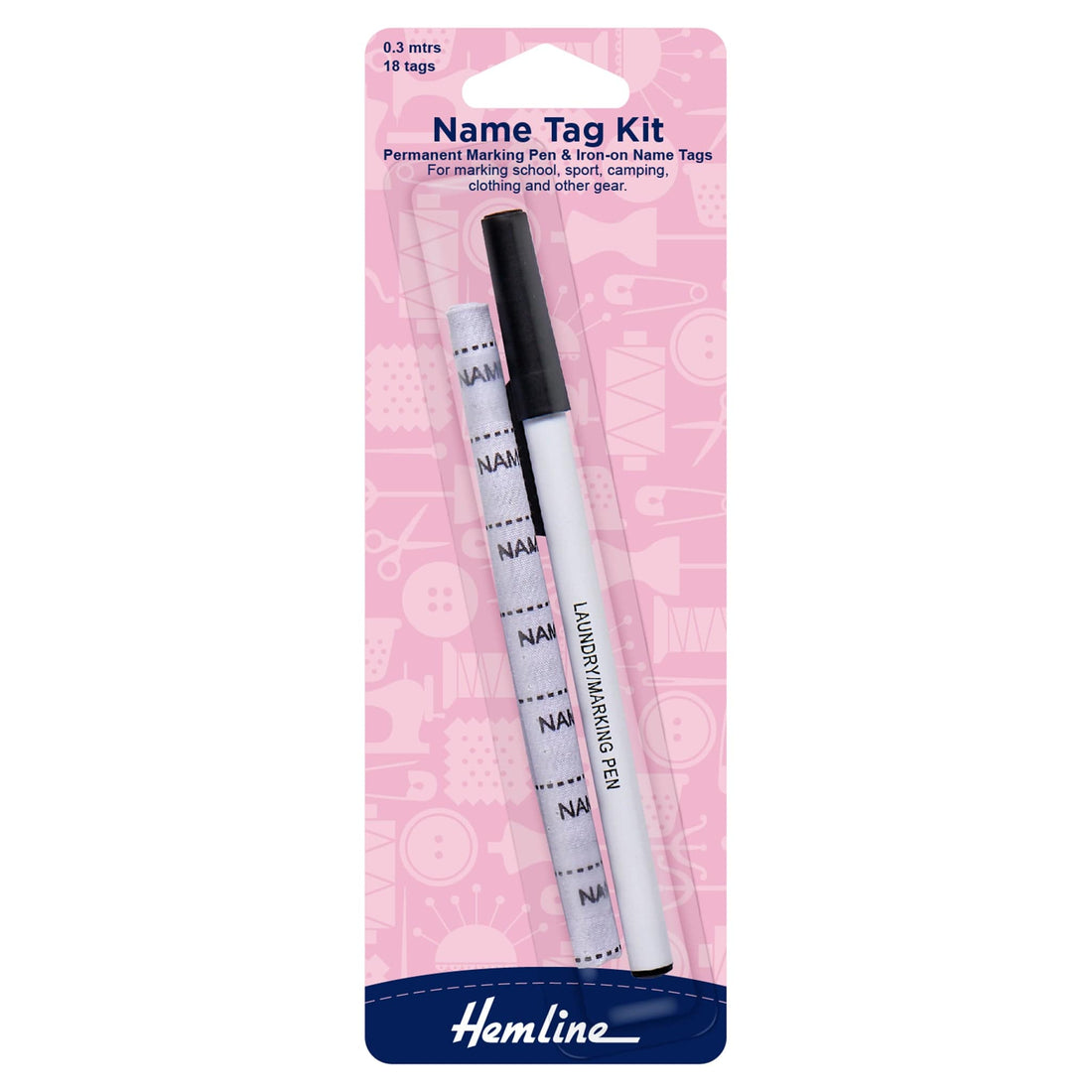Hemline Quilting Accessories Name Tag Kit With Pen - 18 Tags  - The Sewing Studio