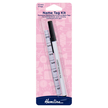 Hemline Quilting Accessories Name Tag Kit With Pen - 18 Tags  - The Sewing Studio for sale UK - The Sewing Studio