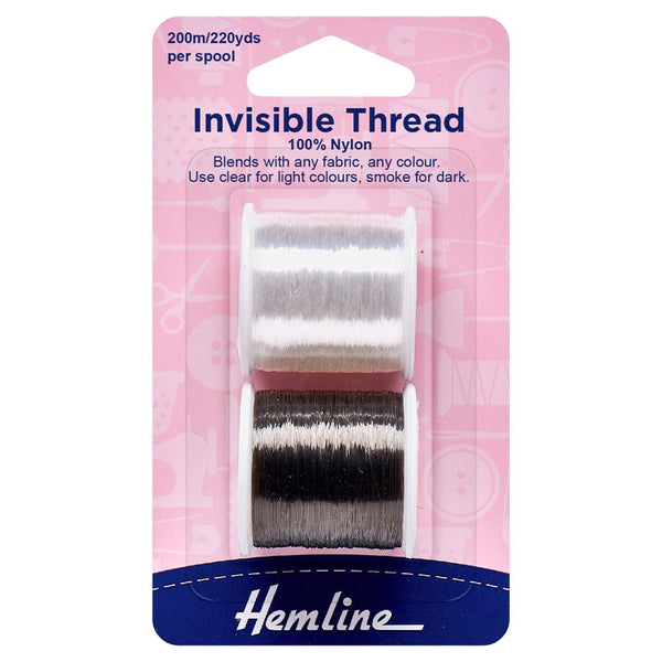 Invisible Thread - 2 Pack (Smoke and clear coloured threads)
