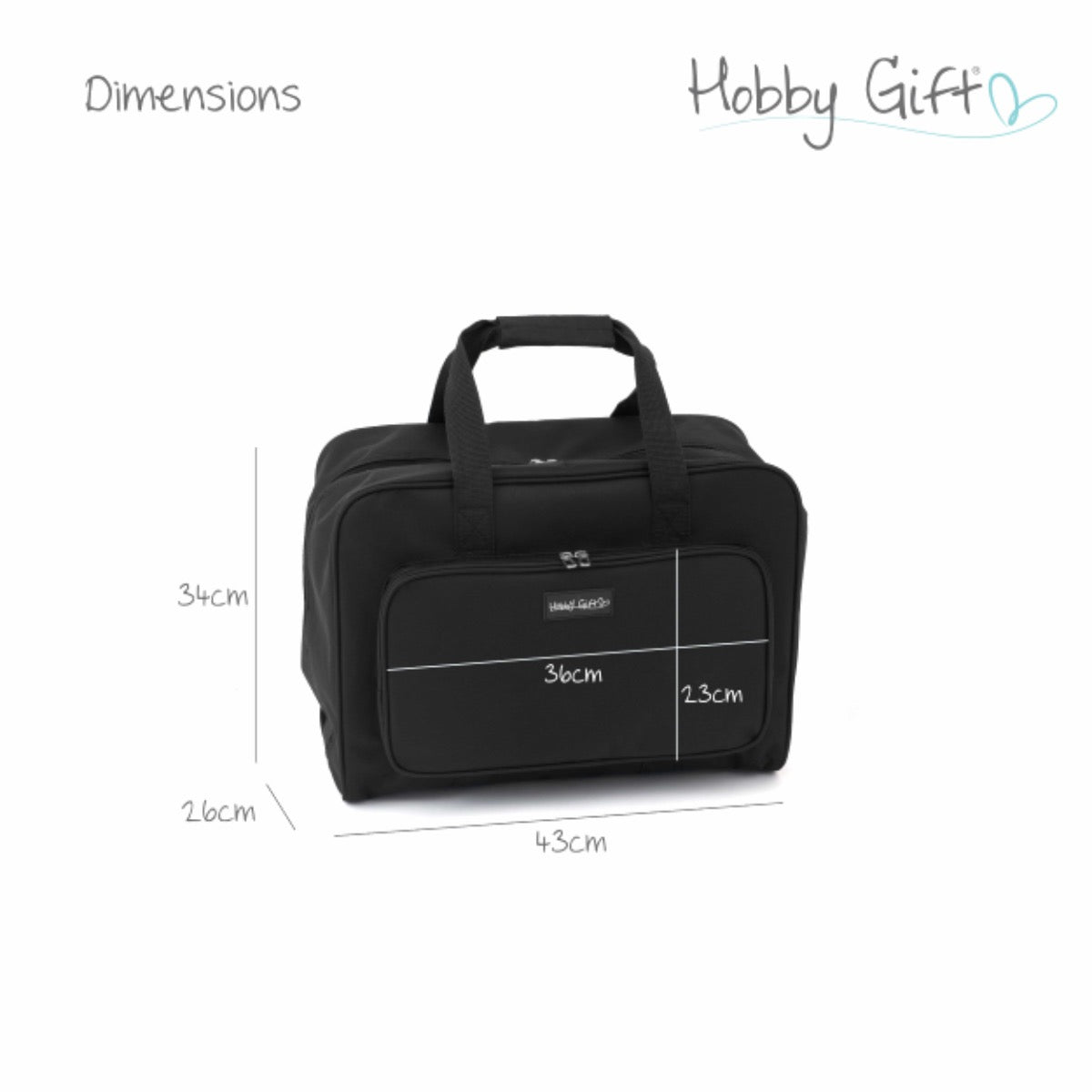HobbyGift Bags Sewing Machine Bag Black Fits Standard Domestic Sewing Machine  - The Sewing Studio