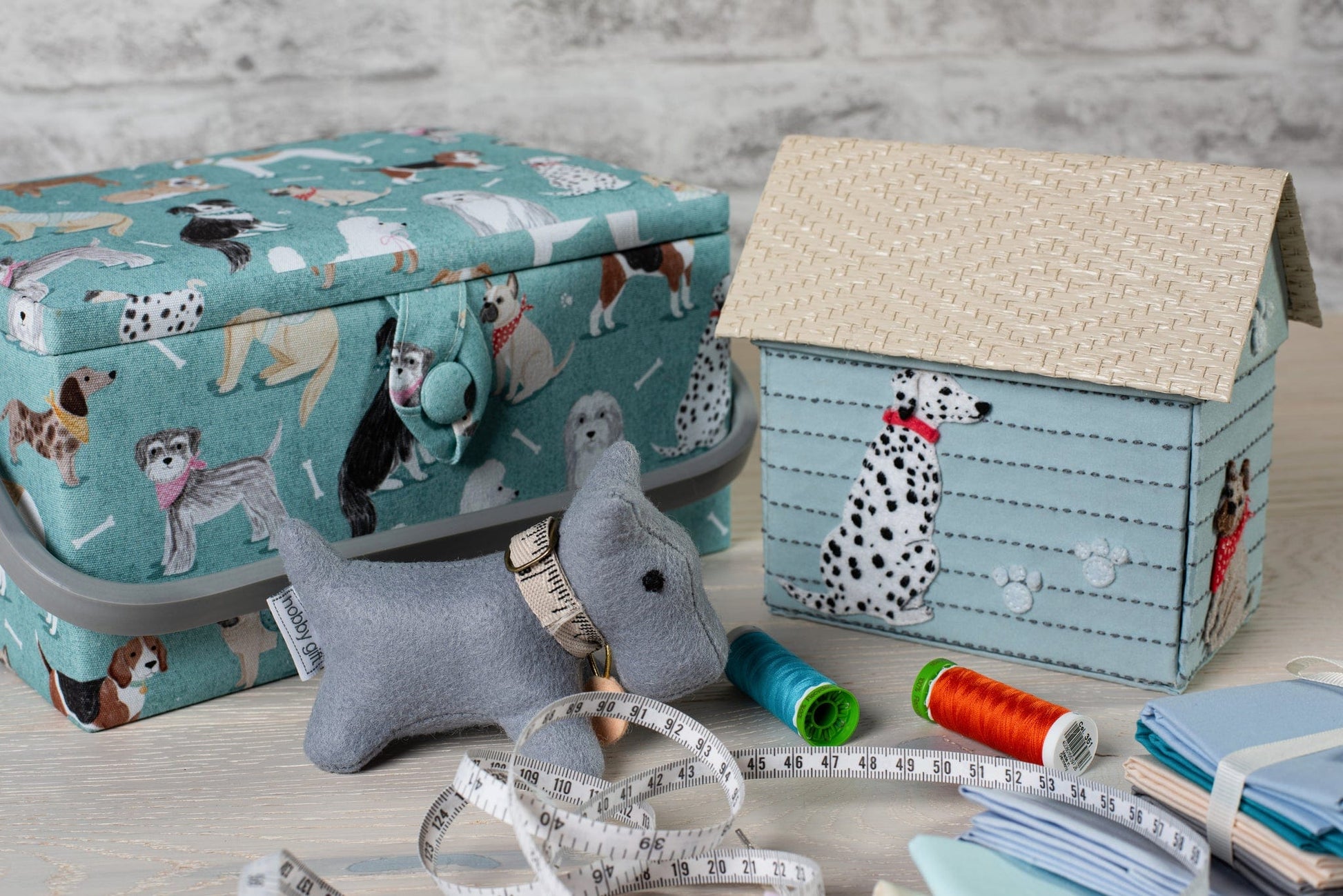 HobbyGift Sewing Tins and Boxes Sewing Box Large Dogs  - The Sewing Studio