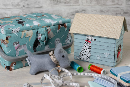 HobbyGift Sewing Tins and Boxes Sewing Box Large Dogs  - The Sewing Studio
