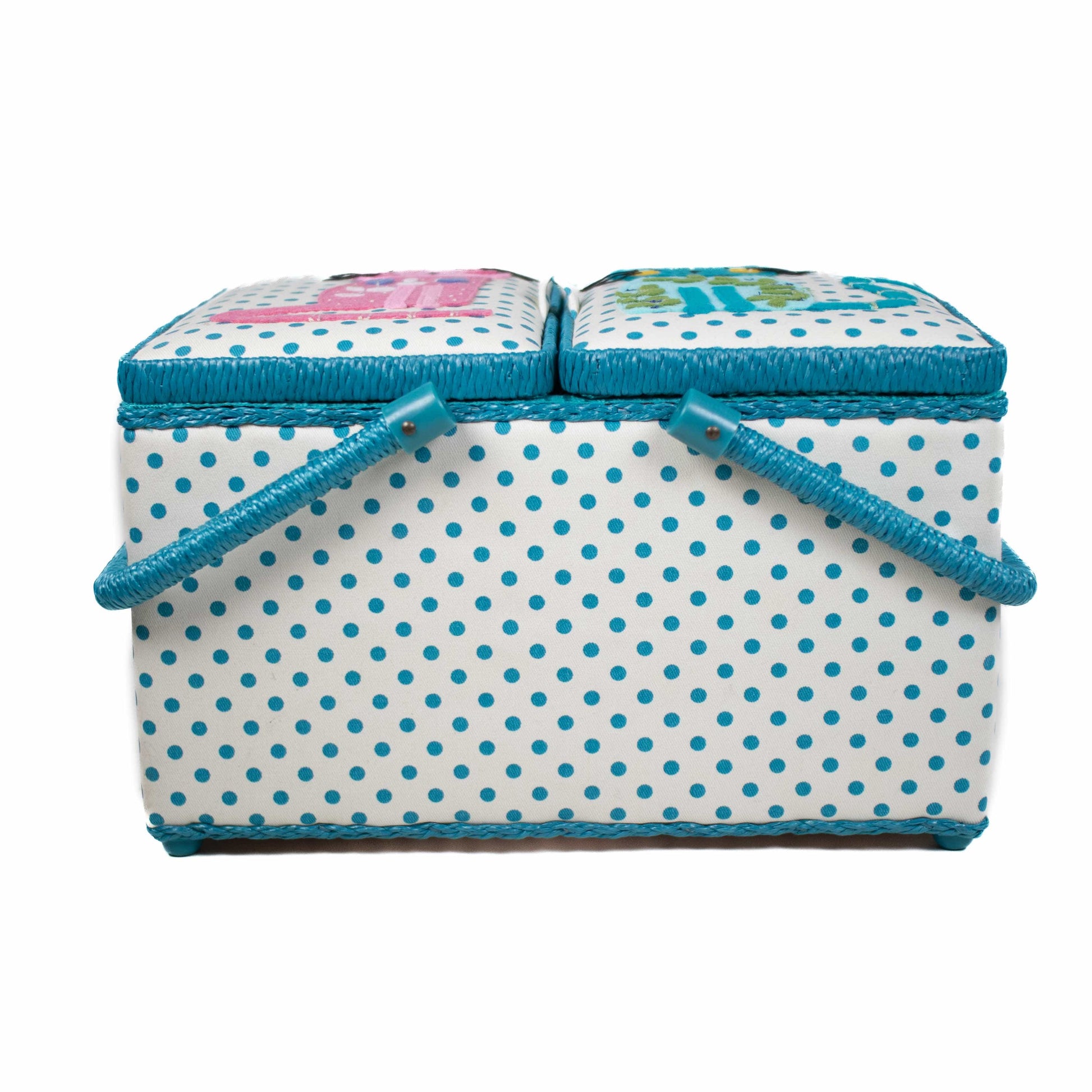 HobbyGift Sewing Tins and Boxes Sewing Box Large Twin Lid Appliqué Cats  - The Sewing Studio