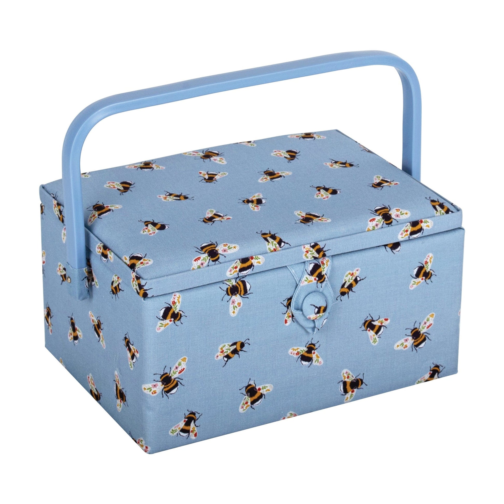 HobbyGift Sewing Tins and Boxes Sewing Box Medium Blue Bees  - The Sewing Studio