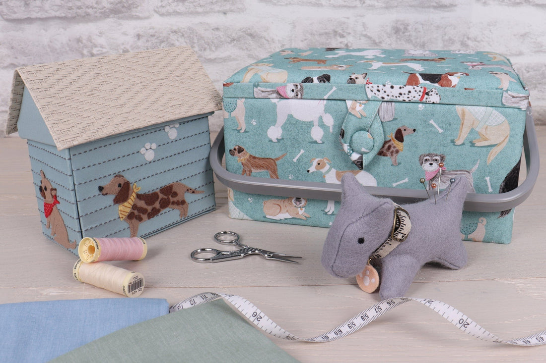 HobbyGift Sewing Tins and Boxes Sewing Box Medium Dogs  - The Sewing Studio