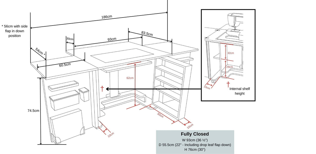 Horn Gemini XL Sewing Cabinet