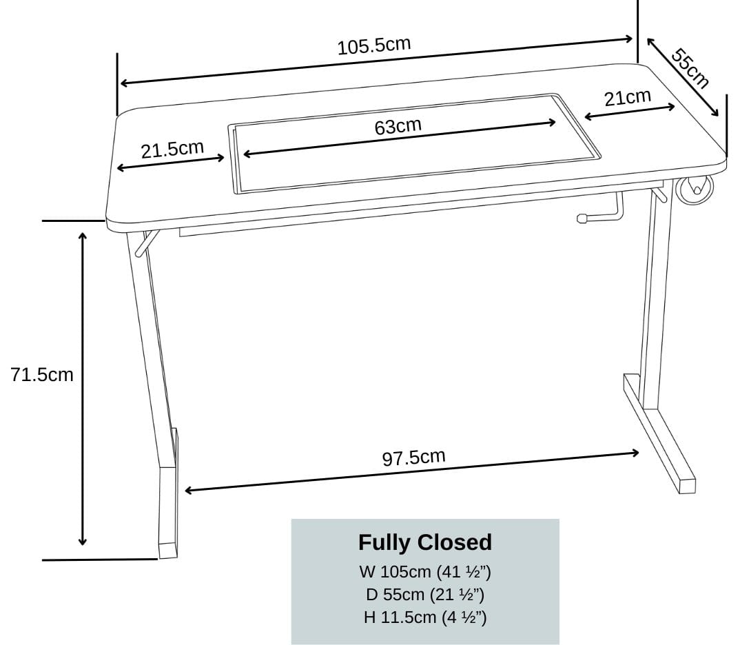 Horn Hide-Away Sewing Table MK2 (White)