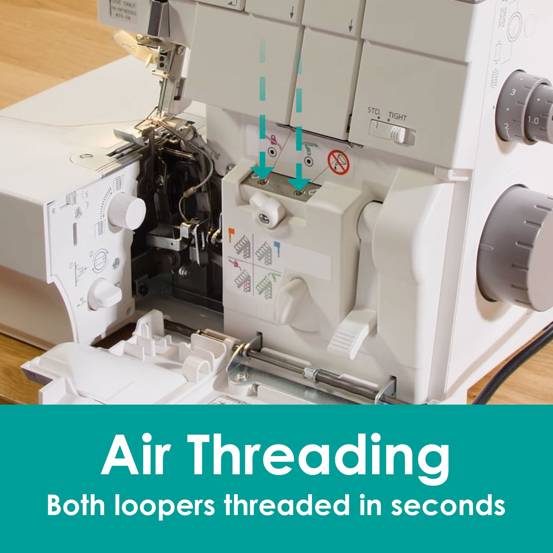 Janome Sewing Machines Janome AT2000D Air Threader Professional Overlocker  - The Sewing Studio