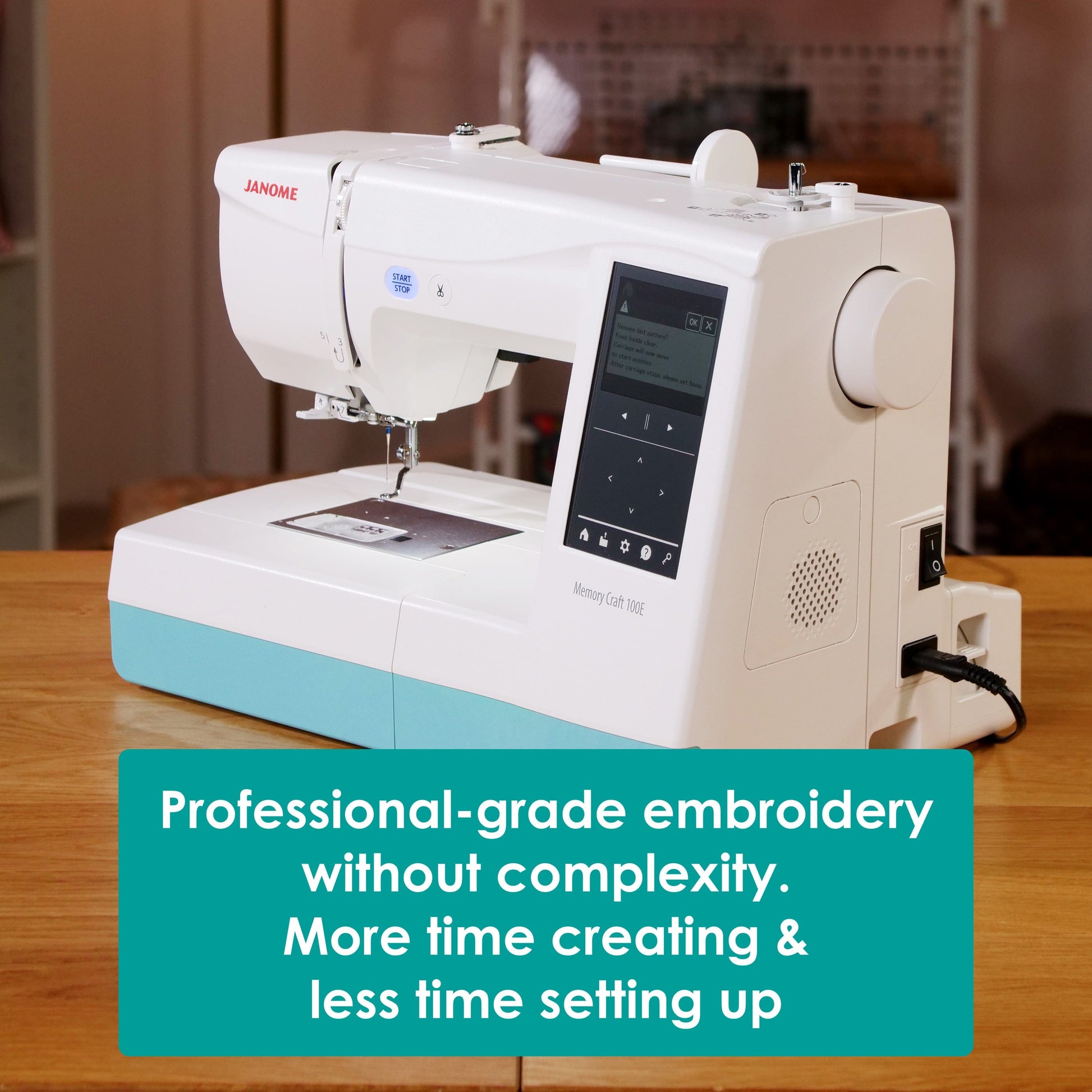 Janome Sewing Machines Janome Memory Craft 100E Embroidery Only Machine  - The Sewing Studio