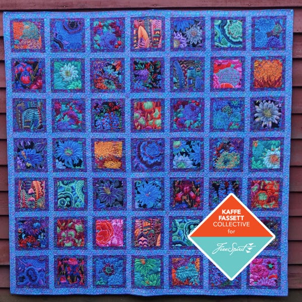 Kaffe Fassett Download Free Pattern: Jewel Frame Quilt: Blue  - The Sewing Studio